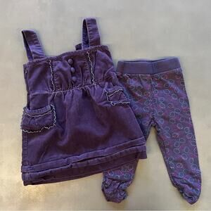 Egg Baby Purple Jumper Dress Set W/ Leggings 2 yrs 24 12 18 months